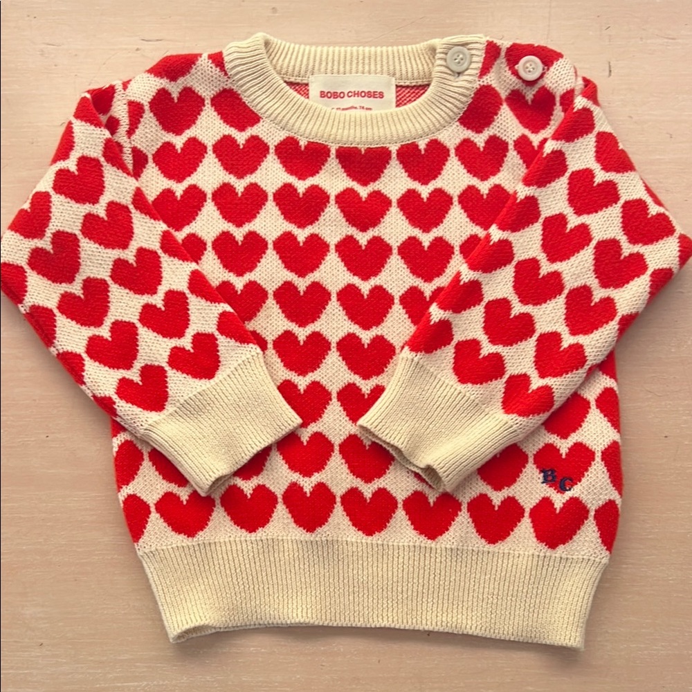 Bobo Choses Red Heart Sweater